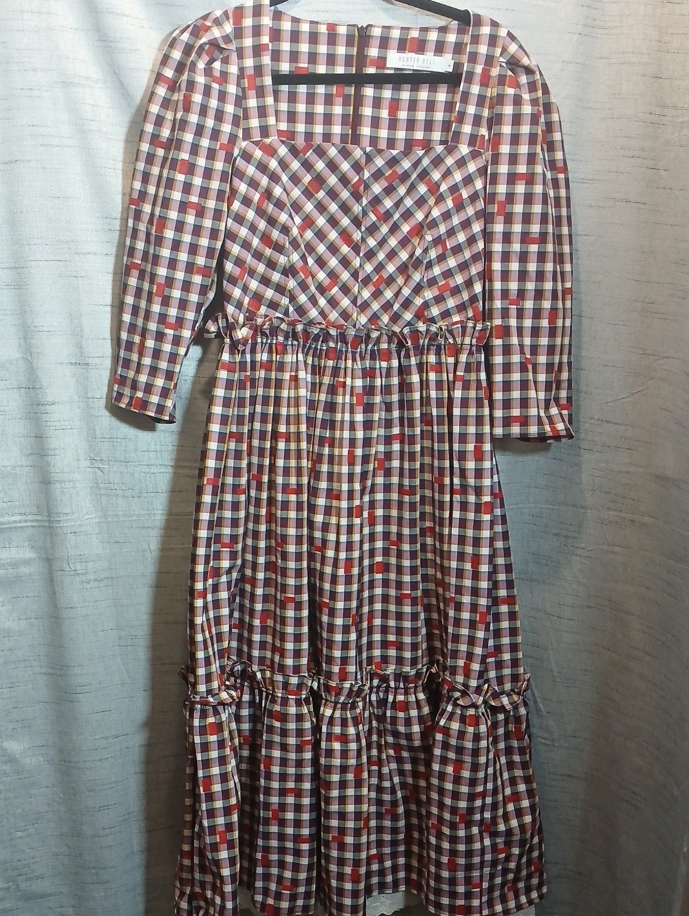 Hunter Bell Easton Dress in Multi-Color Plaid. Sz 6